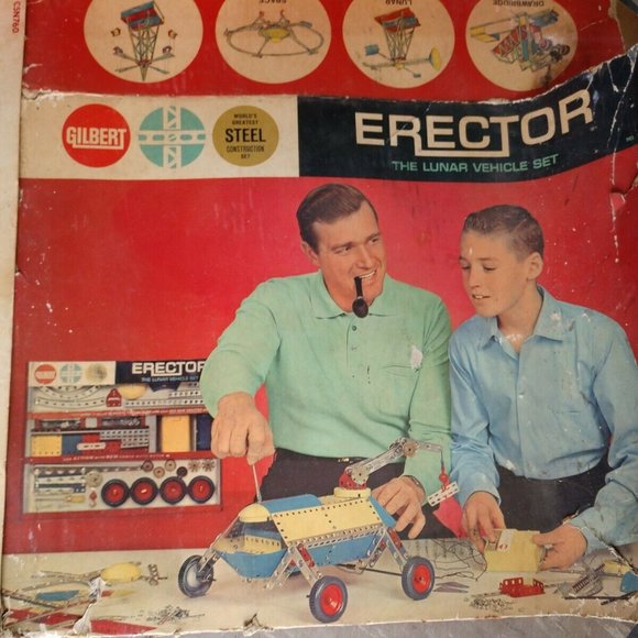 A C GILBERT ERECTOR Other - ADULT AC Gilbert ERECTOR WORLD'S LARGEST STEEL CONSTRUCTION SET Made USA